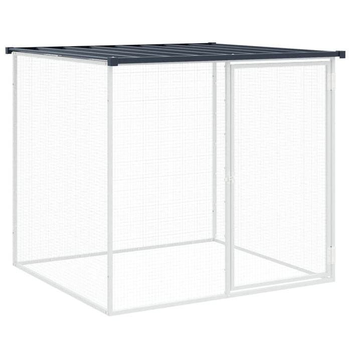 Cușcă pentru găini cu acoperiș, antracit, 203x98x90 cm, oțel galvanizat WALTI