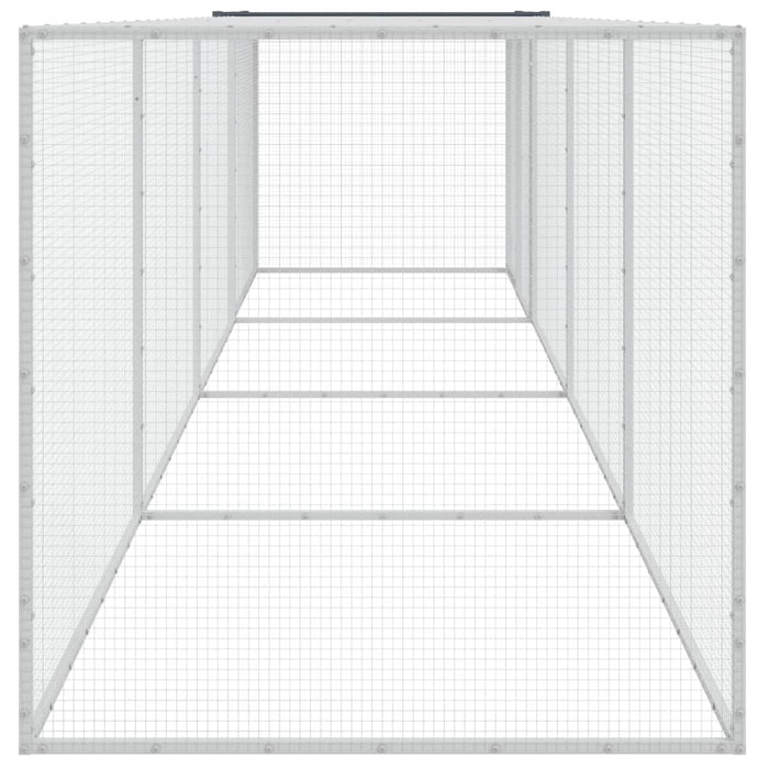 Coteț pui cu acoperiș, antracit, 403x98x90 cm, oțel galvanizat WALTI