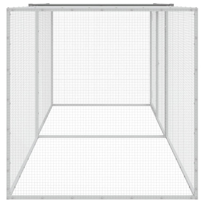Coteț pui cu acoperiș gri deschis 203x98x90 cm oțel galvanizat - WALTI WALTI