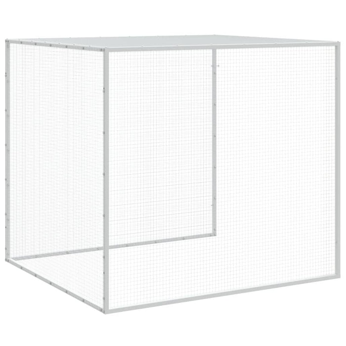 Coteț pui cu acoperiș gri deschis 203x98x90 cm oțel galvanizat - WALTI WALTI