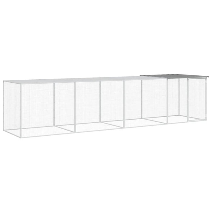 Coteț pui cu acoperiș gri deschis 403x98x90 cm oțel galvanizat - WALTI WALTI