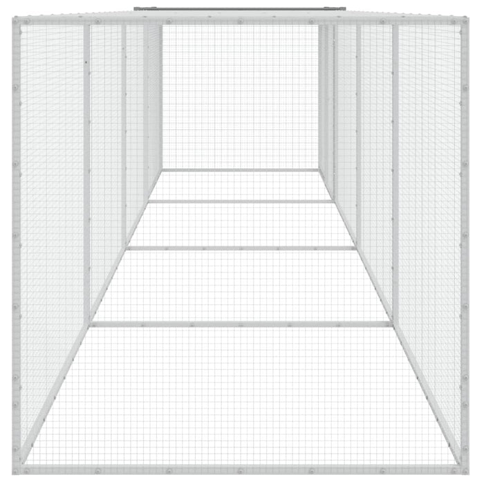 Coteț pui cu acoperiș gri deschis 403x98x90 cm oțel galvanizat - WALTI WALTI