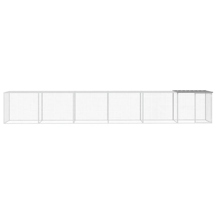 Coteț pui cu acoperiș gri deschis 603x98x90 cm oțel galvanizat - WALTI WALTI