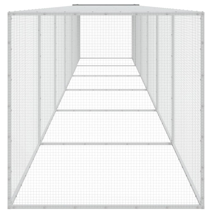 Coteț pui cu acoperiș gri deschis 603x98x90 cm oțel galvanizat - WALTI WALTI