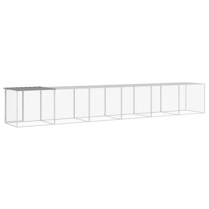 Coteț pui cu acoperiș gri deschis 603x98x90 cm oțel galvanizat - WALTI WALTI