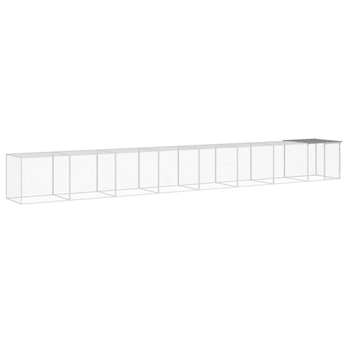 Coteț pui cu acoperiș gri deschis 803x98x90 cm oțel galvanizat - WALTI WALTI