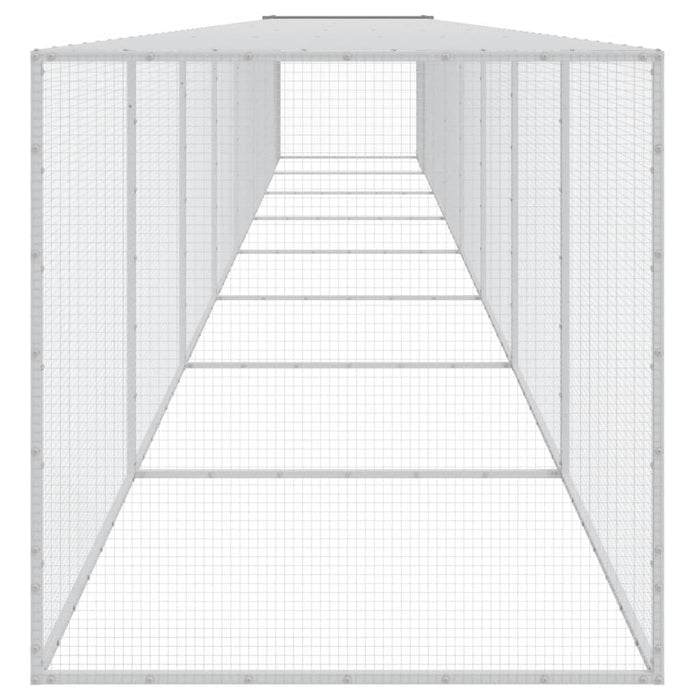 Coteț pui cu acoperiș gri deschis 803x98x90 cm oțel galvanizat - WALTI WALTI
