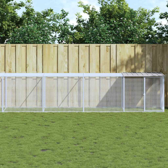 Coteț pui cu acoperiș gri deschis 803x98x90 cm oțel galvanizat - WALTI WALTI