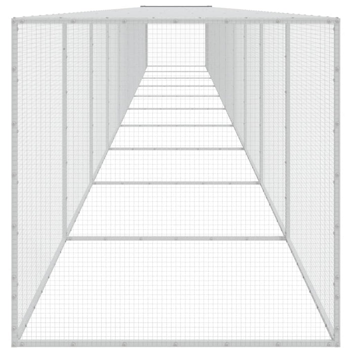 Coteț pui cu acoperiș gri deschis 1003x98x90 cm oțel galvanizat - WALTI WALTI
