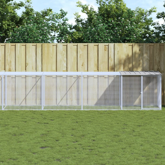 Coteț pui cu acoperiș gri deschis 1003x98x90 cm oțel galvanizat - WALTI WALTI