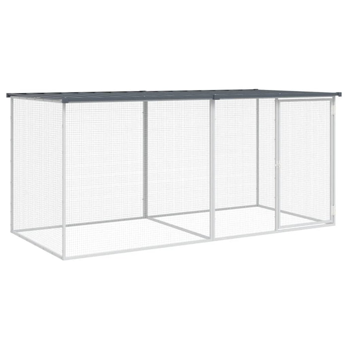 Cușcă pentru găini cu acoperiș, antracit, 203x98x90 cm, oțel galvanizat WALTI