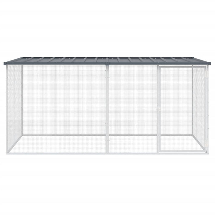 Cușcă pentru găini cu acoperiș, antracit, 203x98x90 cm, oțel galvanizat WALTI