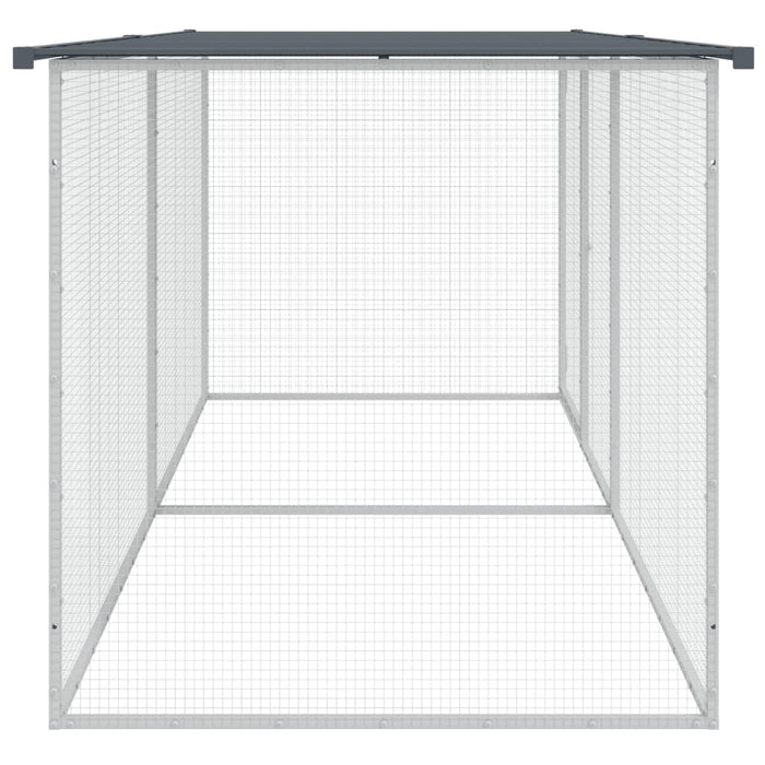 Cușcă pentru găini cu acoperiș, antracit, 203x98x90 cm, oțel galvanizat WALTI