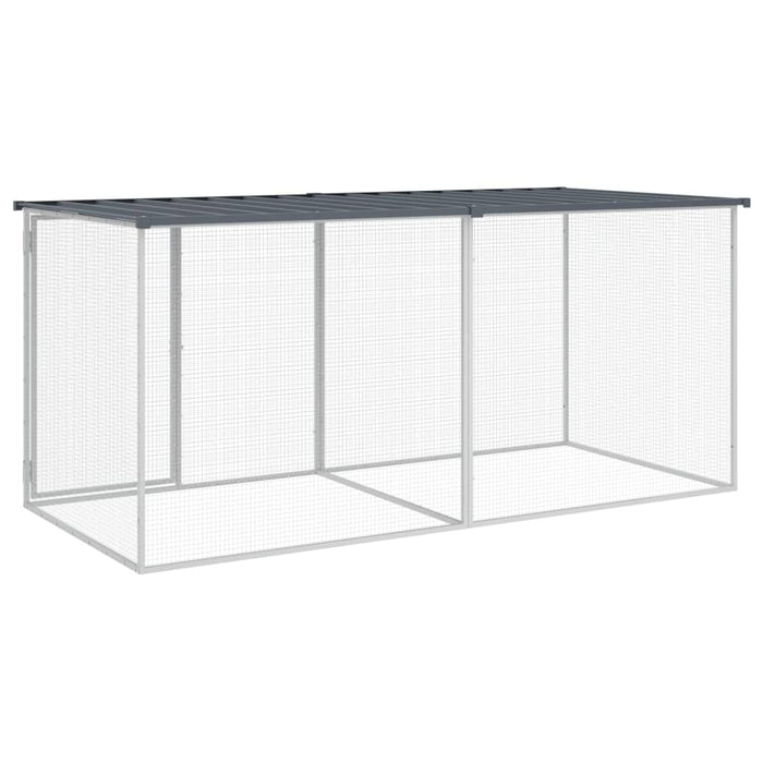Cușcă pentru găini cu acoperiș, antracit, 203x98x90 cm, oțel galvanizat WALTI