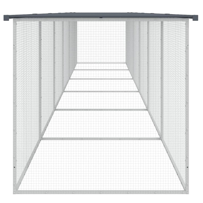 Coteț pui cu acoperiș, antracit, 603x98x90 cm, oțel galvanizat - WALTI WALTI