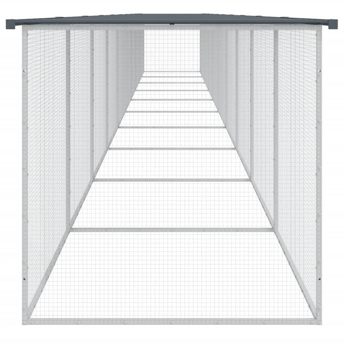 Coteț pui cu acoperiș, antracit, 1003x98x90 cm, oțel galvanizat - WALTI WALTI
