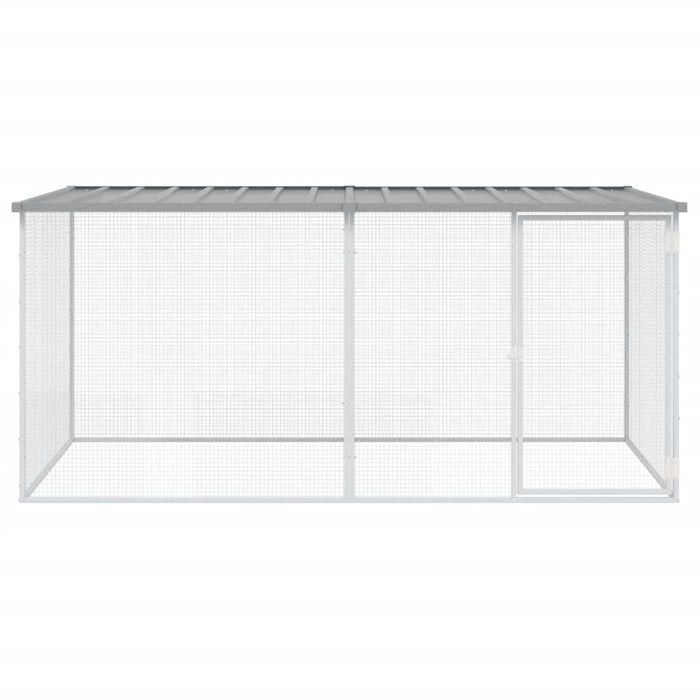 Cușcă pentru găini cu acoperiș, gri deschis, 203x98x90 cm, oțel galvanizat WALTI