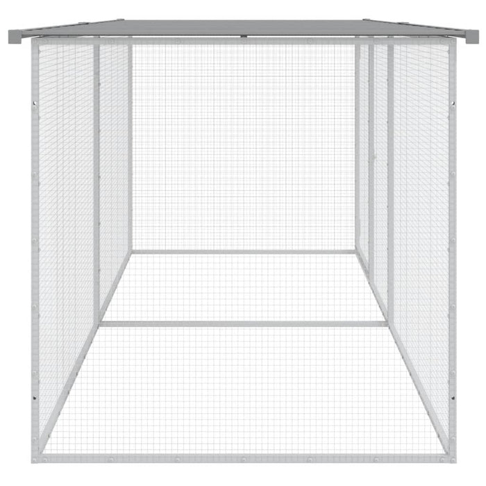 Cușcă pentru găini cu acoperiș, gri deschis, 203x98x90 cm, oțel galvanizat WALTI