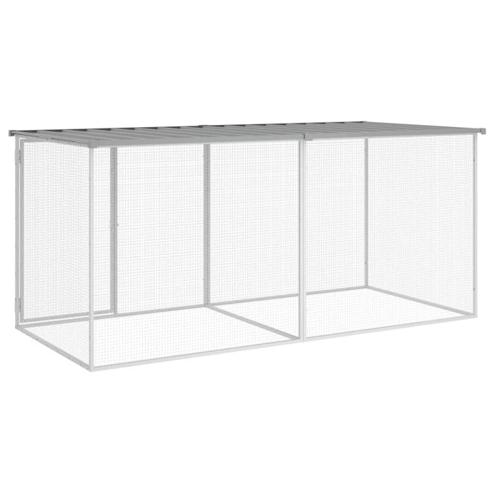 Cușcă pentru găini cu acoperiș, gri deschis, 203x98x90 cm, oțel galvanizat WALTI