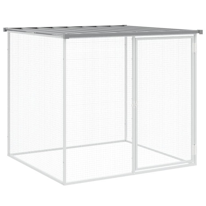 Cușcă pentru găini cu acoperiș, gri deschis, 203x98x90 cm, oțel galvanizat WALTI