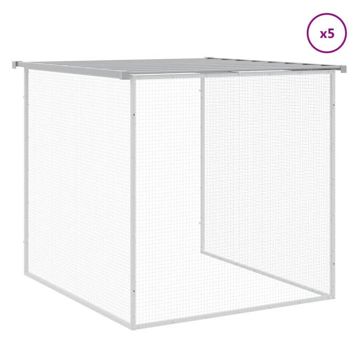 Coteț pui cu acoperiș gri deschis 603x98x90 cm oțel galvanizat - WALTI WALTI