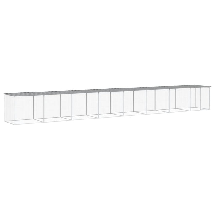 Coteț pui cu acoperiș gri deschis 803x98x90 cm oțel galvanizat - WALTI WALTI