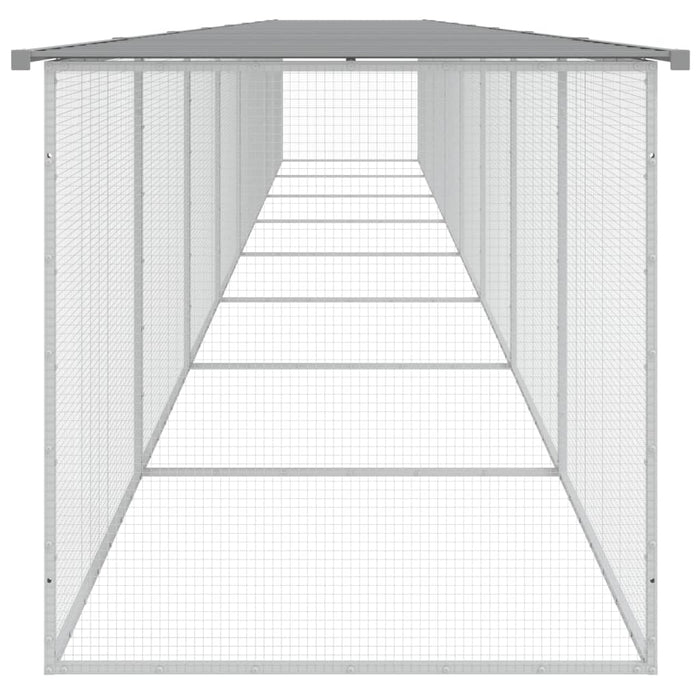 Coteț pui cu acoperiș gri deschis 803x98x90 cm oțel galvanizat - WALTI WALTI