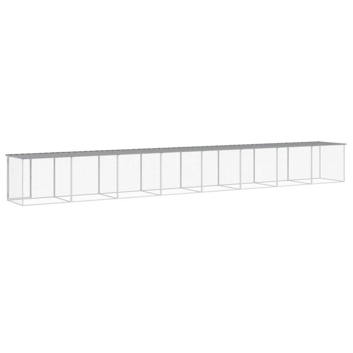 Coteț pui cu acoperiș gri deschis 803x98x90 cm oțel galvanizat - WALTI WALTI