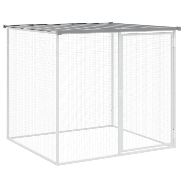 Coteț pui cu acoperiș gri deschis 803x98x90 cm oțel galvanizat - WALTI WALTI