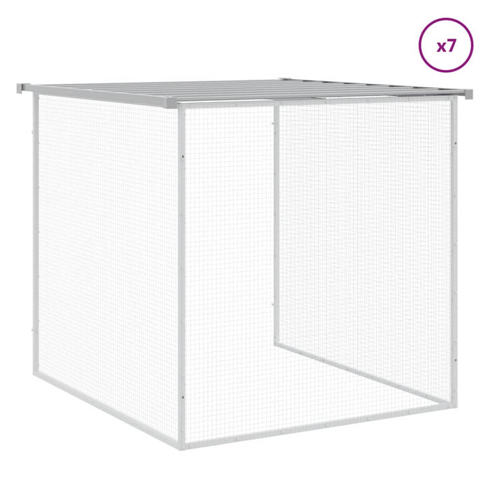 Coteț pui cu acoperiș gri deschis 803x98x90 cm oțel galvanizat - WALTI WALTI