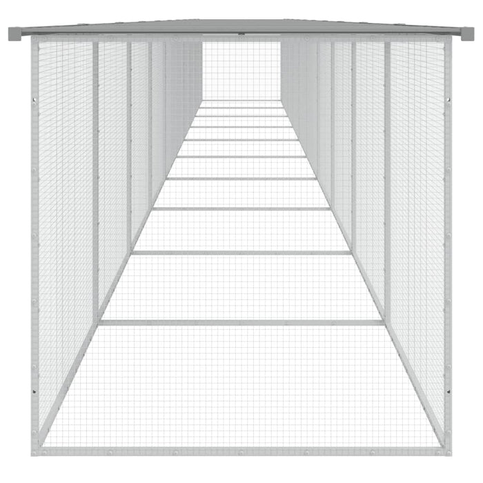 Coteț pui cu acoperiș gri deschis 1003x98x90 cm oțel galvanizat - WALTI WALTI