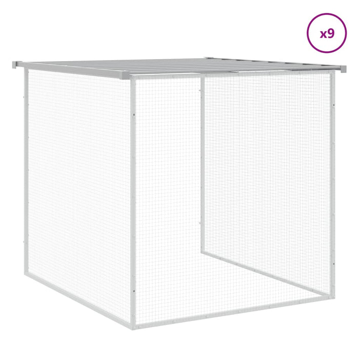 Coteț pui cu acoperiș gri deschis 1003x98x90 cm oțel galvanizat - WALTI WALTI