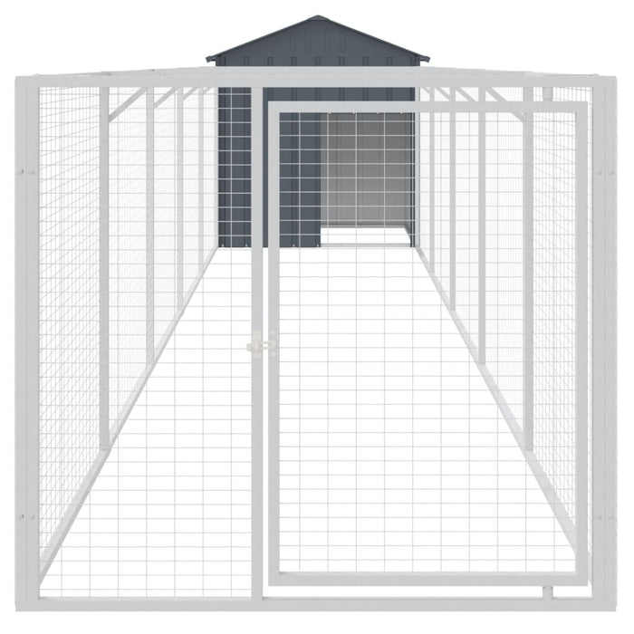 Cușcă câine cu acoperiș antracit 117x609x123 cm oțel galvanizat - WALTI WALTI