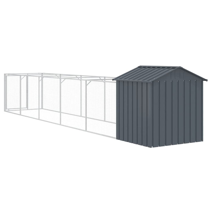 Cușcă câine cu acoperiș antracit 117x609x123 cm oțel galvanizat - WALTI WALTI