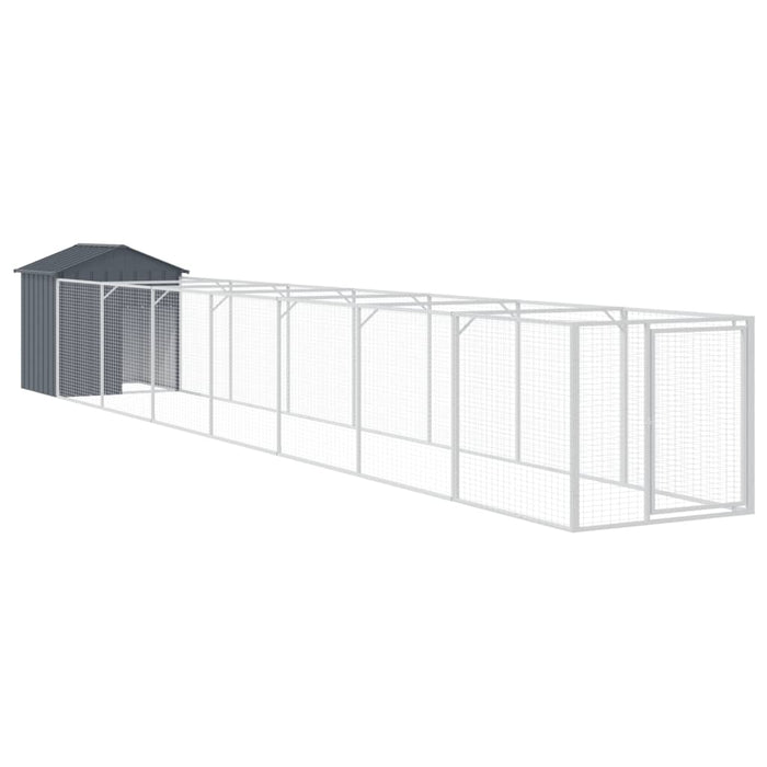 Cușcă câine cu acoperiș antracit 117x813x123 cm oțel galvanizat - WALTI WALTI