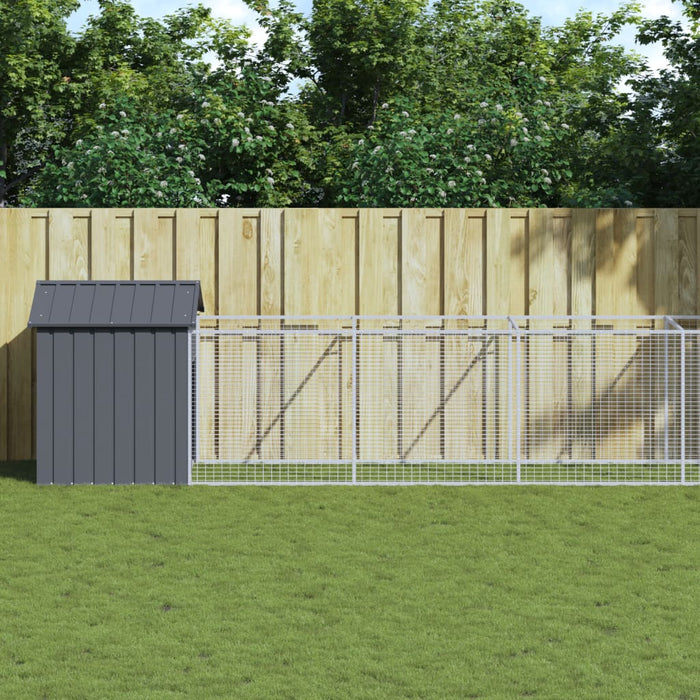 Cușcă câine cu acoperiș antracit 117x813x123 cm oțel galvanizat - WALTI WALTI