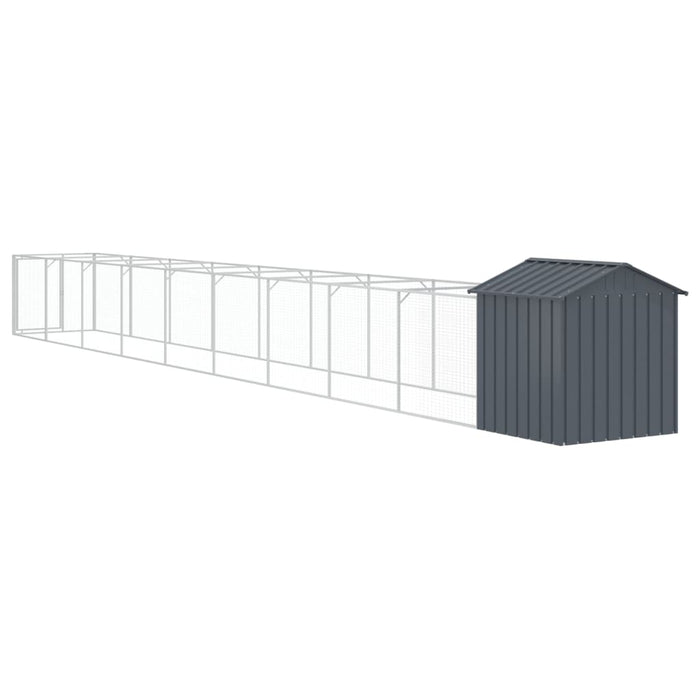 Cușcă câine cu acoperiș antracit 117x1017x123cm oțel galvanizat - WALTI WALTI