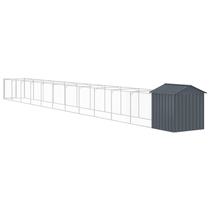 Cușcă câine cu acoperiș antracit 117x1221x123cm oțel galvanizat - WALTI WALTI