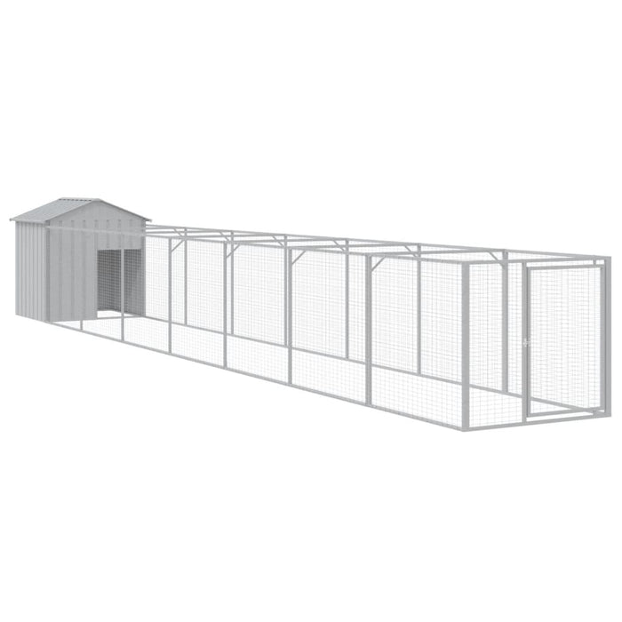 Casă câine & acoperiș gri deschis 117x813x123cm oțel galvanizat - WALTI WALTI