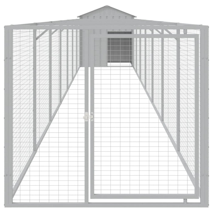 Casă câine & acoperiș gri deschis 117x813x123cm oțel galvanizat - WALTI WALTI