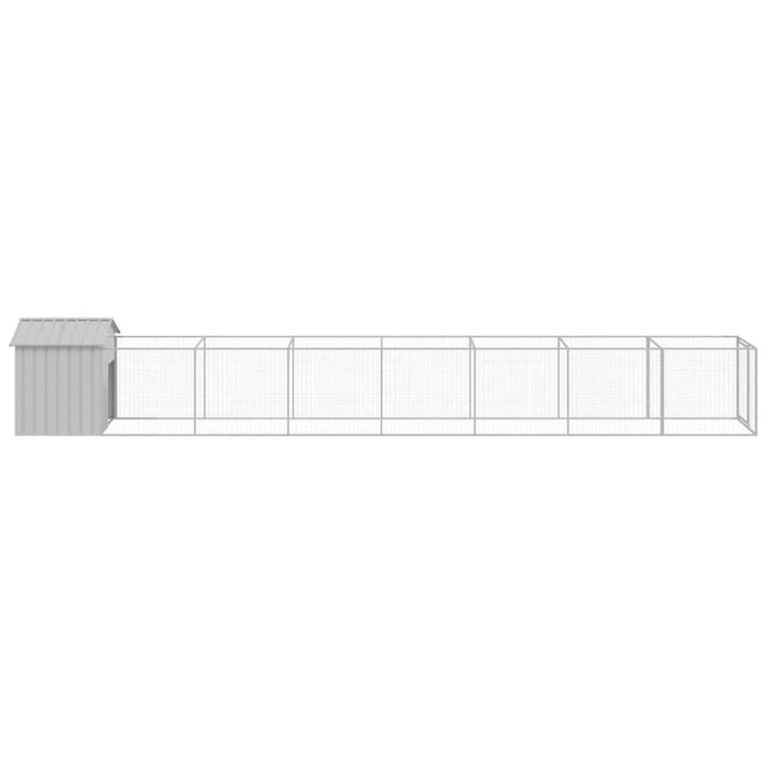 Casă câine & acoperiș gri deschis 117x813x123cm oțel galvanizat - WALTI WALTI
