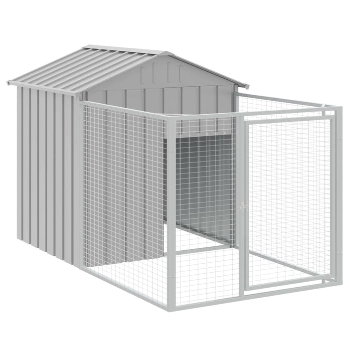 Casă câine & acoperiș gri deschis 117x813x123cm oțel galvanizat - WALTI WALTI