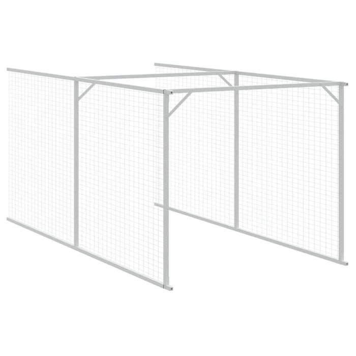 Casă câine & acoperiș gri deschis 117x813x123cm oțel galvanizat - WALTI WALTI