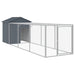 Coteț de pui cu țarc antracit 117x405x123 cm oțel galvanizat - WALTI WALTI