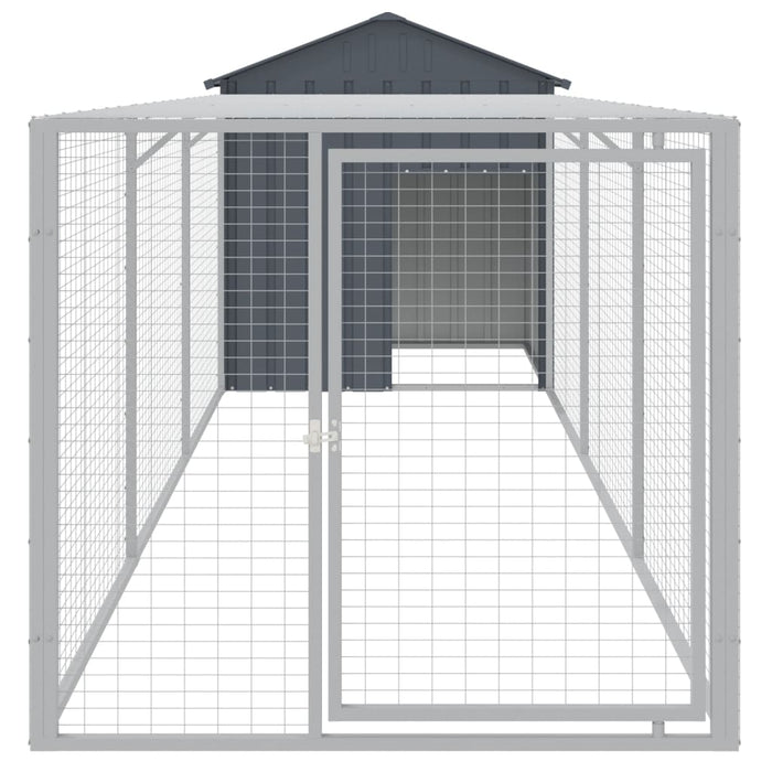 Coteț de pui cu țarc antracit 117x405x123 cm oțel galvanizat - WALTI WALTI