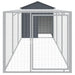 Coteț de pui cu țarc antracit 117x405x123 cm oțel galvanizat - WALTI WALTI
