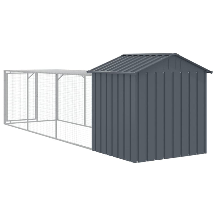 Coteț de pui cu țarc antracit 117x405x123 cm oțel galvanizat - WALTI WALTI