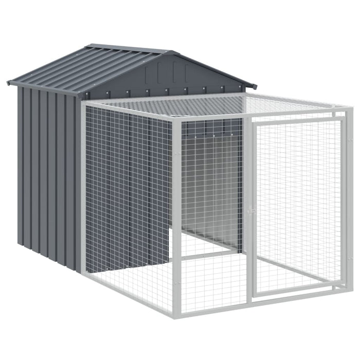 Coteț de pui cu țarc antracit 117x405x123 cm oțel galvanizat - WALTI WALTI