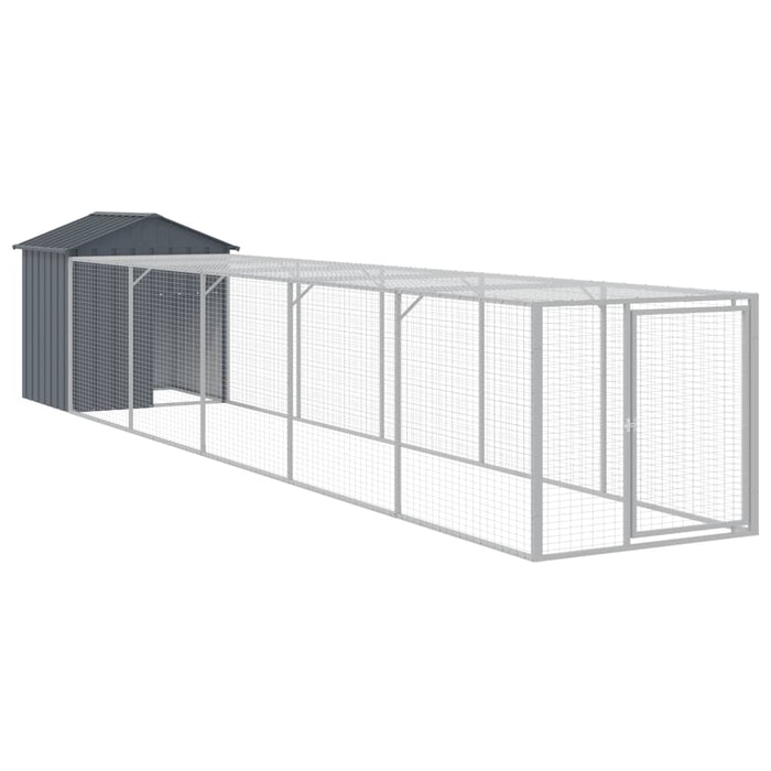 Coteț de pui cu incintă antracit 117x609x123 cm oțel galvanizat - WALTI WALTI