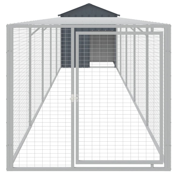 Coteț de pui cu incintă antracit 117x609x123 cm oțel galvanizat - WALTI WALTI